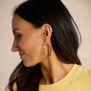 Gold Football Hoops - Nickel & Suede