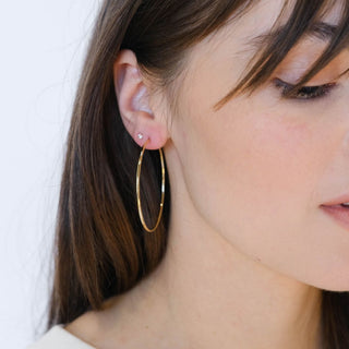 Gold Halo Hoops - Nickel & Suede