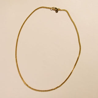 Gold Men's Curb Chain Necklace - Nickel & Suede
