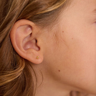 Gold Mini Knot Stud Earrings - Nickel & Suede