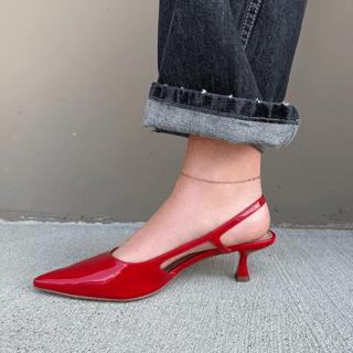 Gold Mini Paper Clip Chain Anklet - Nickel & Suede