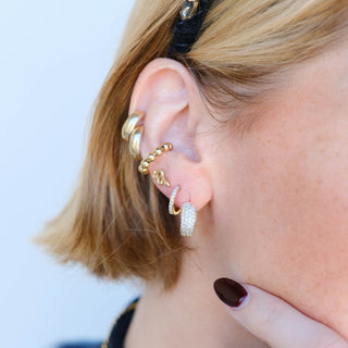 Gold Mini Snake Studs - Nickel & Suede