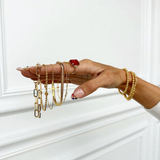 Gold Rope Chain Bracelet - Nickel & Suede