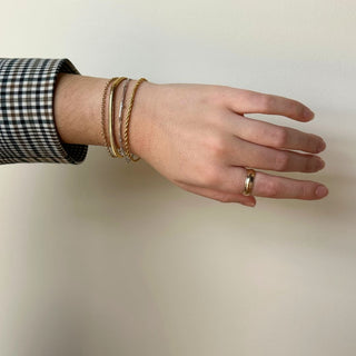 Gold Rope Chain Bracelet - Nickel & Suede
