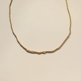 Gold Rope Chain Necklace - Nickel & Suede