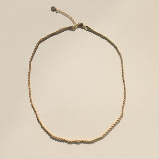 Gold Rope Chain Necklace - Nickel & Suede