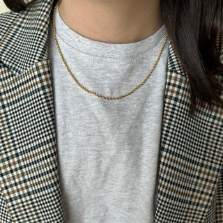 Gold Rope Chain Necklace - Nickel & Suede