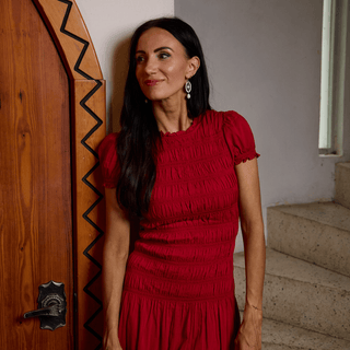 Gold Satin Auden - Nickel & Suede