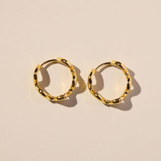 Gold Squiggle Hoops - Nickel & Suede