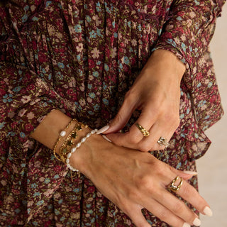 Gold Star Waterproof Chain Bracelet - Nickel & Suede