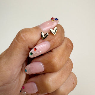 Gold Sweetheart Studs - Nickel & Suede