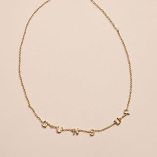 Gold Texas Tech University "Guns Up" Initial Necklace - Nickel & Suede