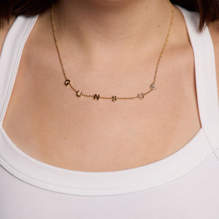 Gold Texas Tech University "Guns Up" Initial Necklace - Nickel & Suede