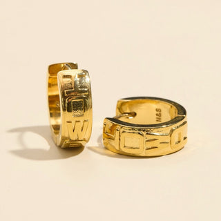 Gold University of Iowa Hoop Earrings - Nickel & Suede