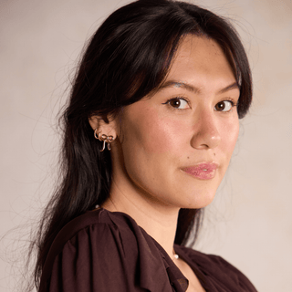 Gold Vintage Bow Studs - Nickel & Suede