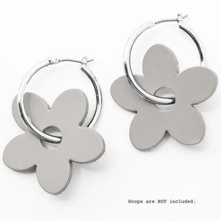 Gray Petal Charms - Nickel & Suede