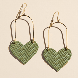 Green Palm Heartthrobs - Nickel & Suede