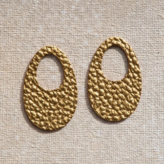 Hammered Gold Olivia Extra Leather Pair - Nickel & Suede