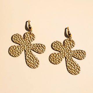 Hammered Gold Poppy - Nickel & Suede