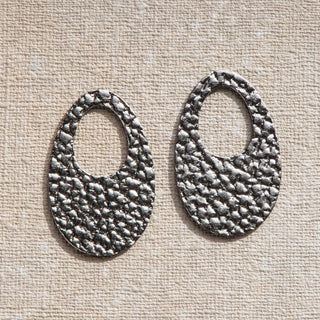 Hammered Silver Olivia Extra Leather Pair - Nickel & Suede