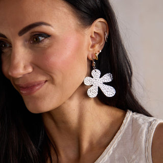 Hammered Silver Poppy - Nickel & Suede