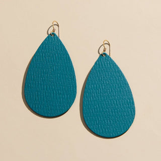 Harbor Teal Teardrops - Nickel & Suede