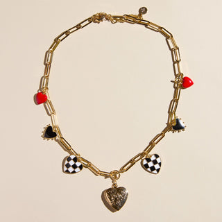 Heartbreaker Charm Necklace - Nickel & Suede