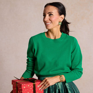 Holiday Wreath Earrings - Nickel & Suede