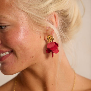 Holly Suede Kasey Leather Confetti Earrings - Nickel & Suede