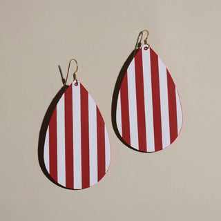 Hoosier Stripe Teardrops - Nickel & Suede