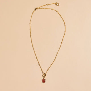 Indiana University Charm Necklace - Nickel & Suede