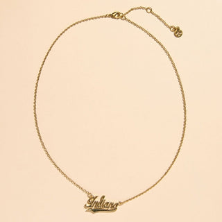 Indiana University Script Necklace - Nickel & Suede
