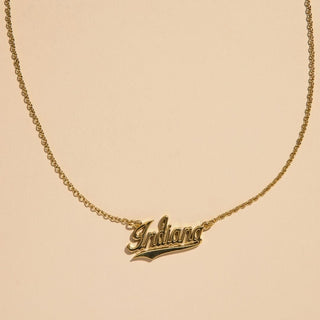 Indiana University Script Necklace - Nickel & Suede