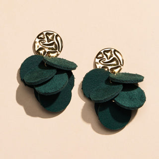 Ivy Suede Kasey Leather Confetti Earrings - Nickel & Suede