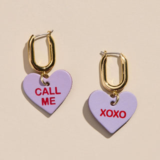 Lavender Conversation Heart Quinn - Nickel & Suede