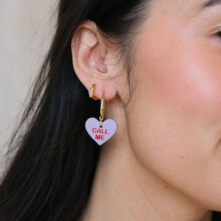 Lavender Conversation Heart Quinn - Nickel & Suede