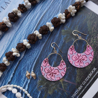 Lavender Hibiscus Ninas - Nickel & Suede