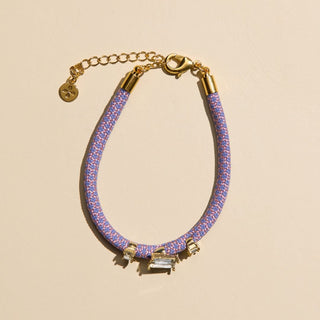 Lavender Luxe Minimalist Cord Bracelet - Nickel & Suede