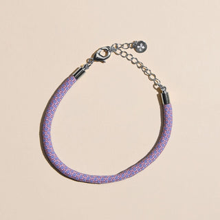 Lavender Minimalist Cord Bracelet - Nickel & Suede