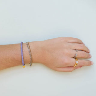 Lavender Minimalist Cord Bracelet - Nickel & Suede