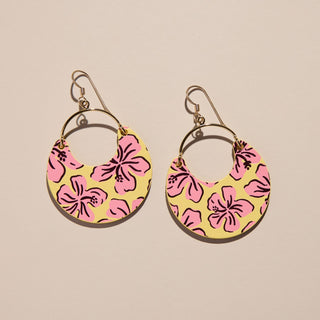 Lemon Ice Hibiscus Ninas - Nickel & Suede