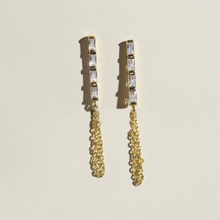 Lucia Statement Earrings - Nickel & Suede