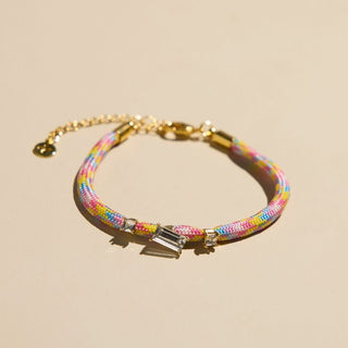 Luxe Rainbow Minimalist Cord Bracelet - Nickel & Suede