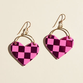 Magenta Shimmer Checkmate Lover - Nickel & Suede