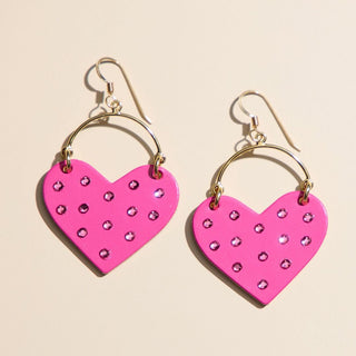 Magenta Shimmer Jeweled Harlow - Nickel & Suede