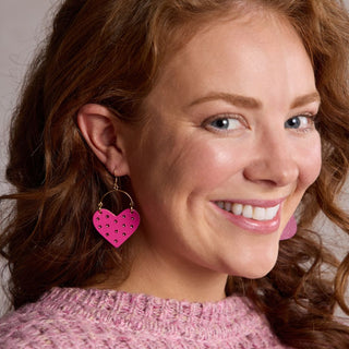 Magenta Shimmer Jeweled Harlow - Nickel & Suede