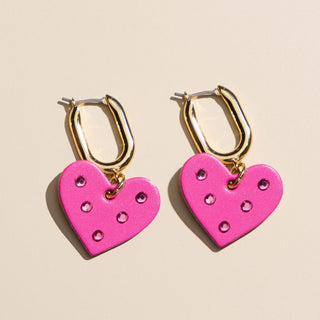 Magenta Shimmer Jeweled Quinn - Nickel & Suede