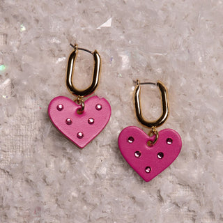 Magenta Shimmer Jeweled Quinn - Nickel & Suede