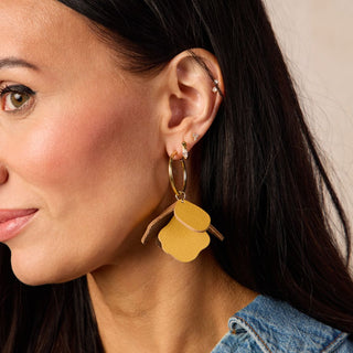 Marigold Margot Petal Hoop Earrings - Nickel & Suede