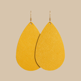 Marigold Teardrops - Nickel & Suede